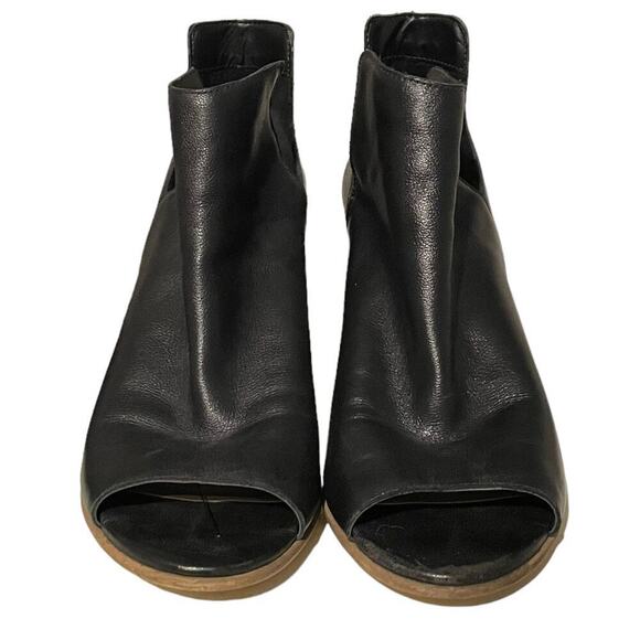 Steve Madden Black Leather Nello Peep Toe Bootie Sz 10 - Picture 5 of 8